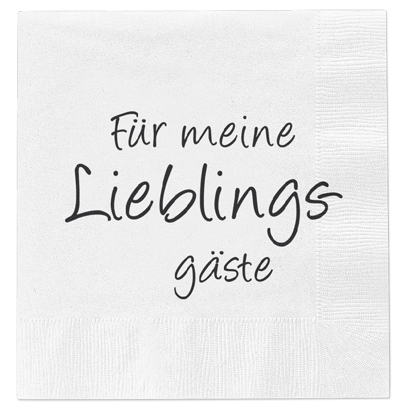 Servietten Für meine Lieblingsgäste 80 Stück Party Feier Fest Tischdeko 33x33 cm - Servietten