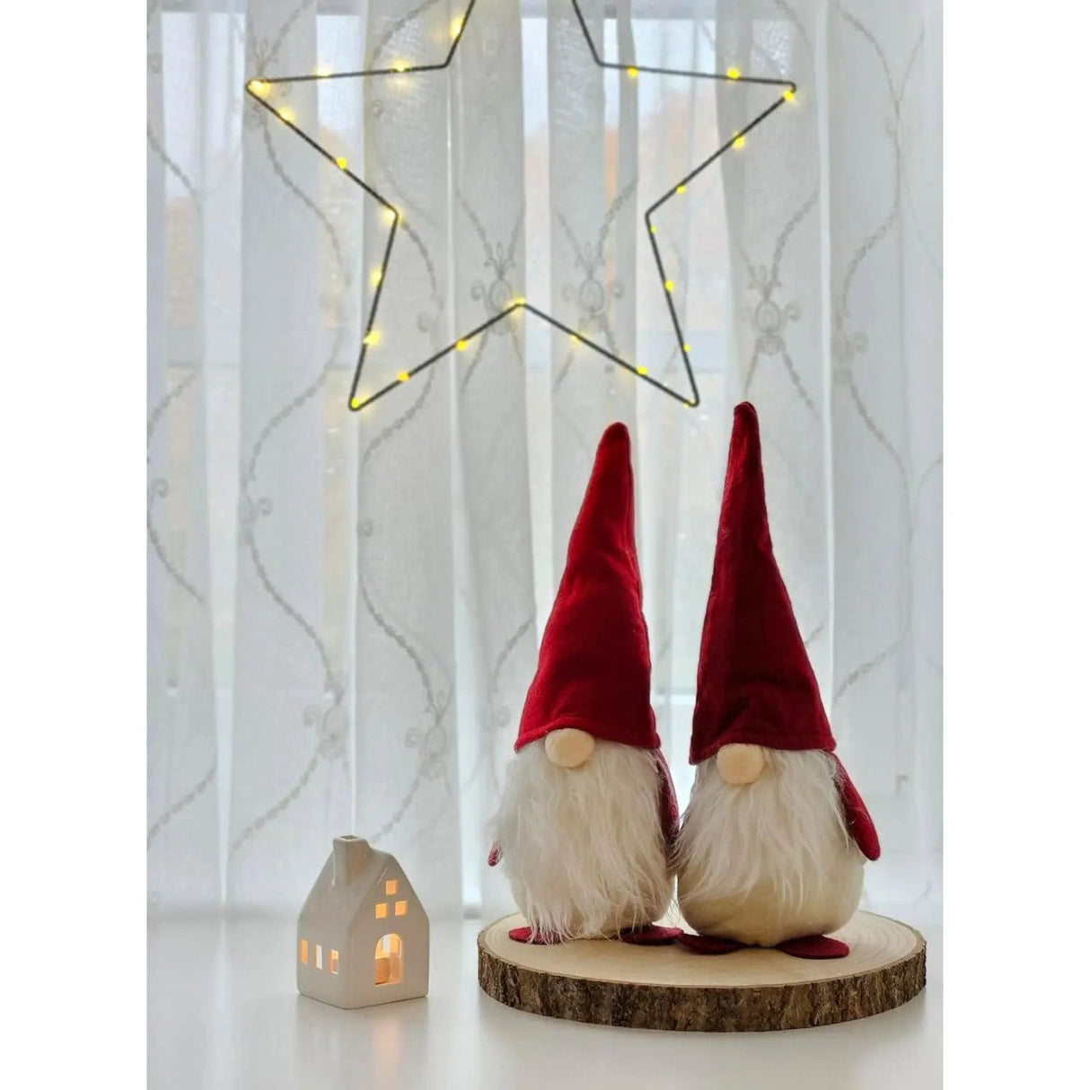 2x Wichtel Filz Weihnachtswichtel Weihnachtsdeko Türstopper Weihnachtsmann 30 cm