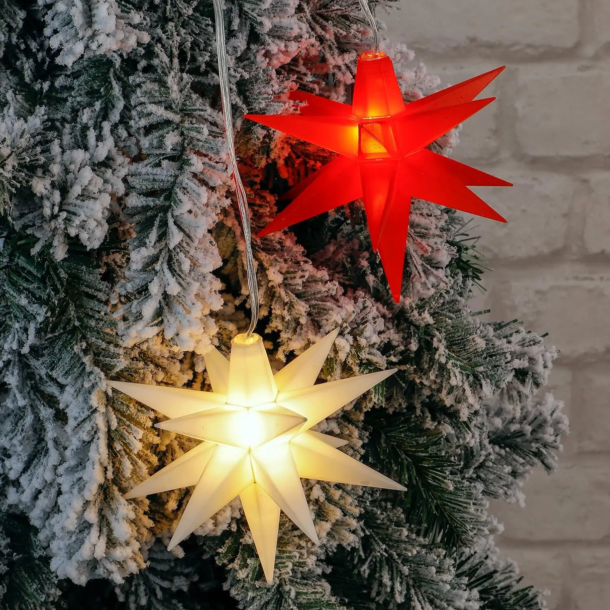 Weihnachtsstern Stern Timer Weihnachtsbeleuchtung rot Ø 11 cm