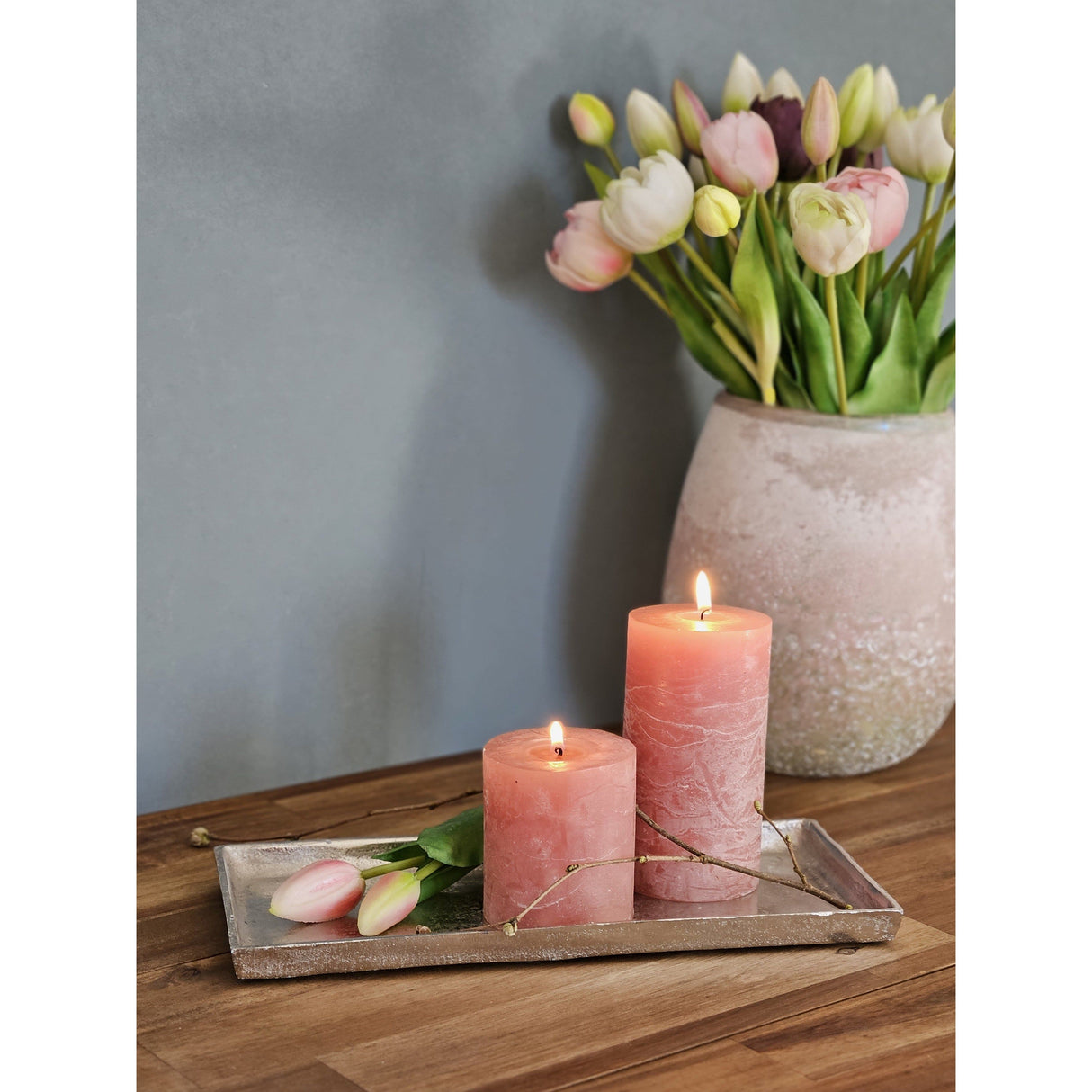 Tablett Dekoteller silber Metall massiv Tischdeko Schale Dekoschale Dekotablett 30 x 15 cm - Dekotablett