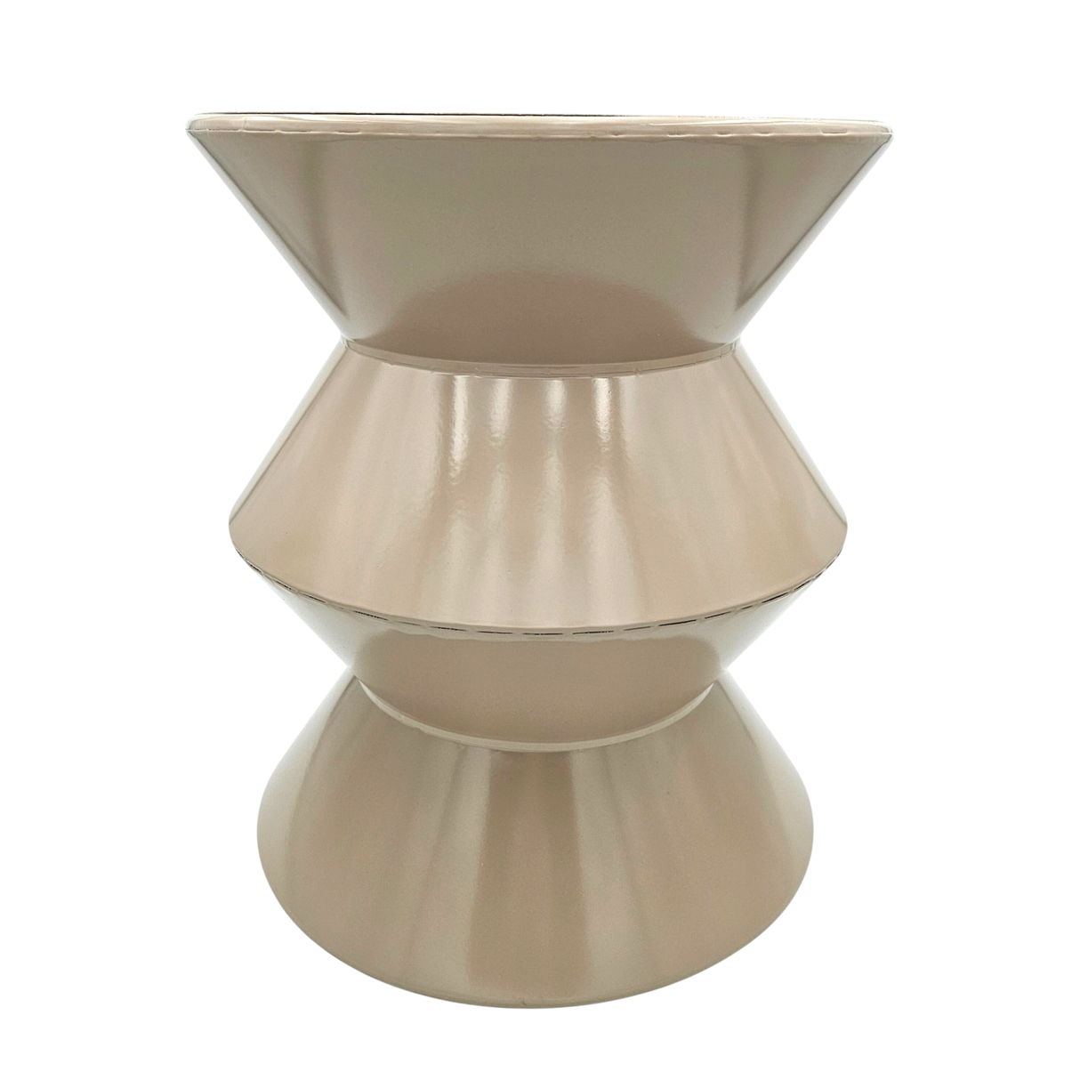 Couchtisch Beistelltisch beige 37x30 Retro Metalltisch rund kleiner Tisch B-Ware