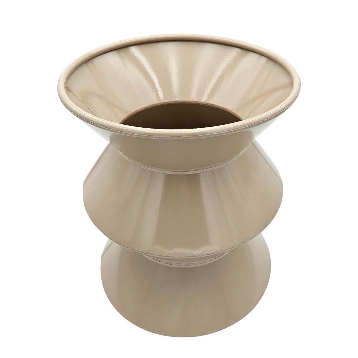 Couchtisch Beistelltisch beige 37x30 Retro Metalltisch rund kleiner Tisch B-Ware