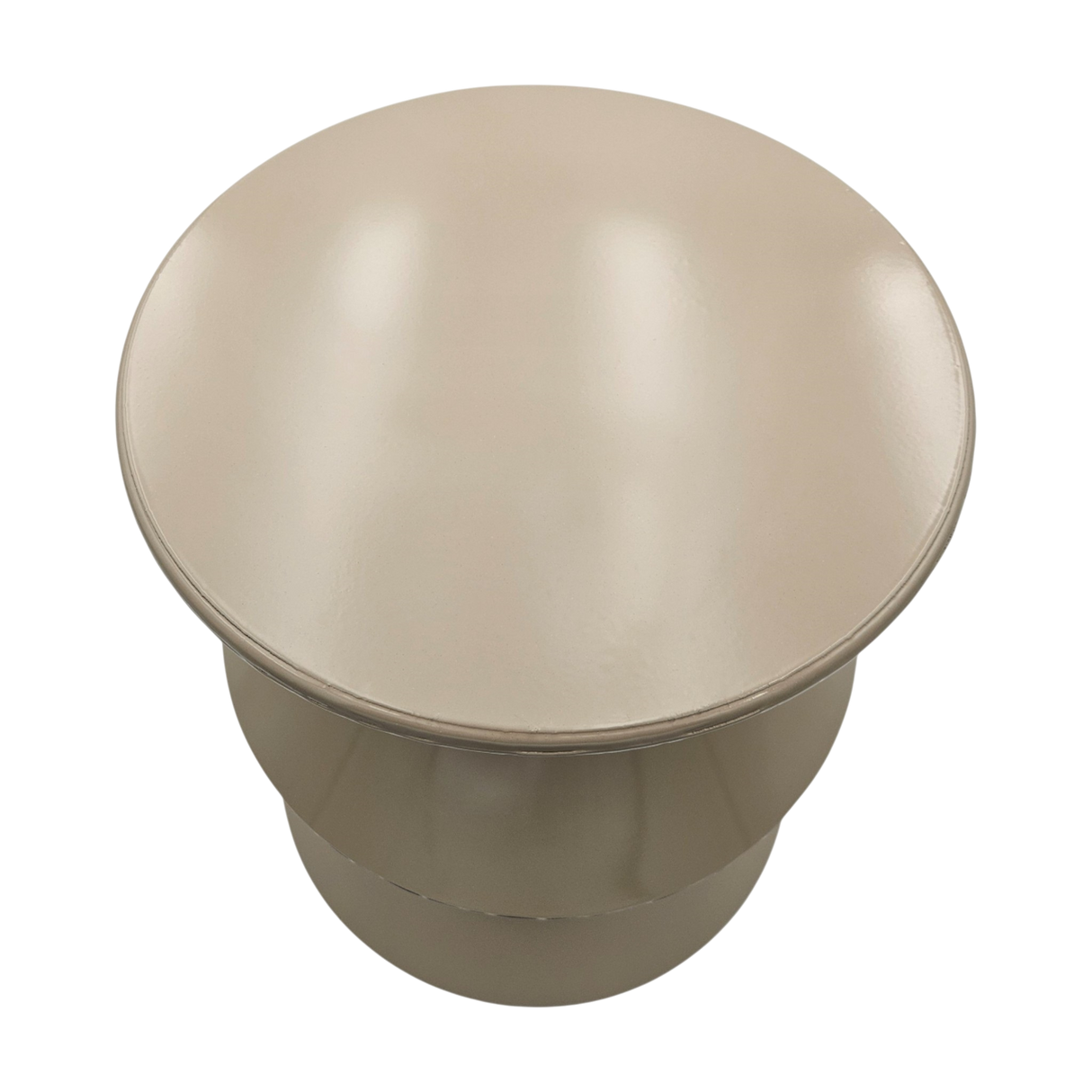 Couchtisch Beistelltisch beige 37x30 Retro Metalltisch rund kleiner Tisch B-Ware