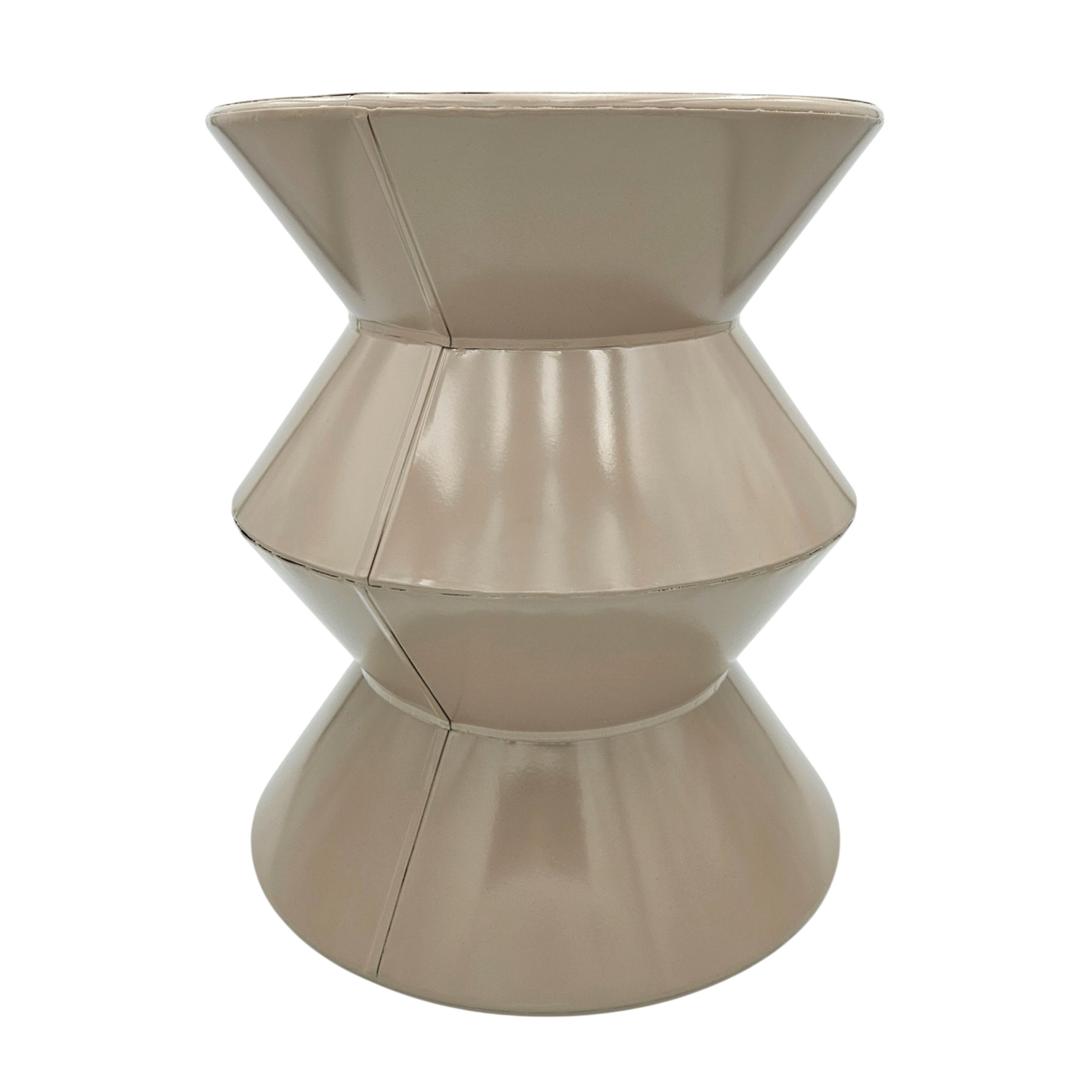 Couchtisch Beistelltisch beige 37x30 Retro Metalltisch rund kleiner Tisch B-Ware