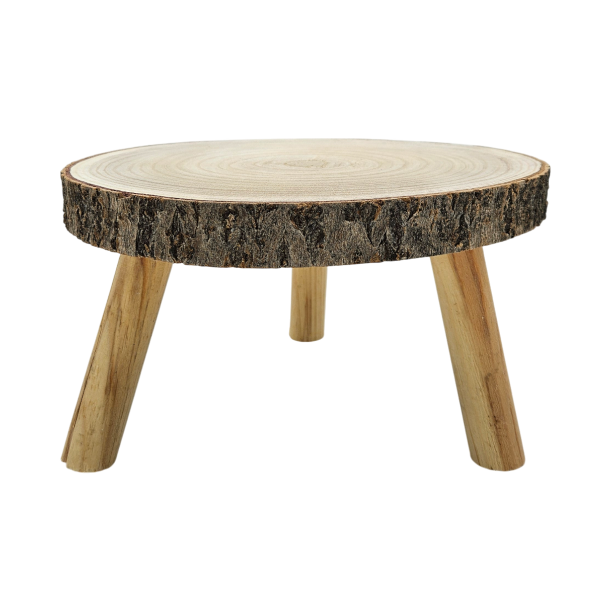 Baumscheibe auf Füßen Kerzentablett natur Baumrinde rund 20-26 cm Pflanzenständer - Dekoteller