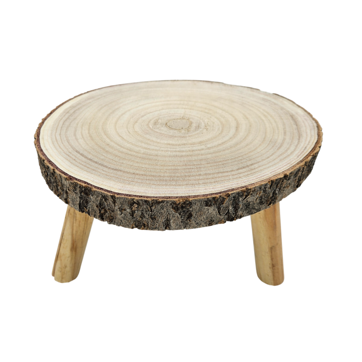 Baumscheibe auf Füßen Kerzentablett natur Baumrinde rund 20-26 cm Pflanzenständer - Dekoteller