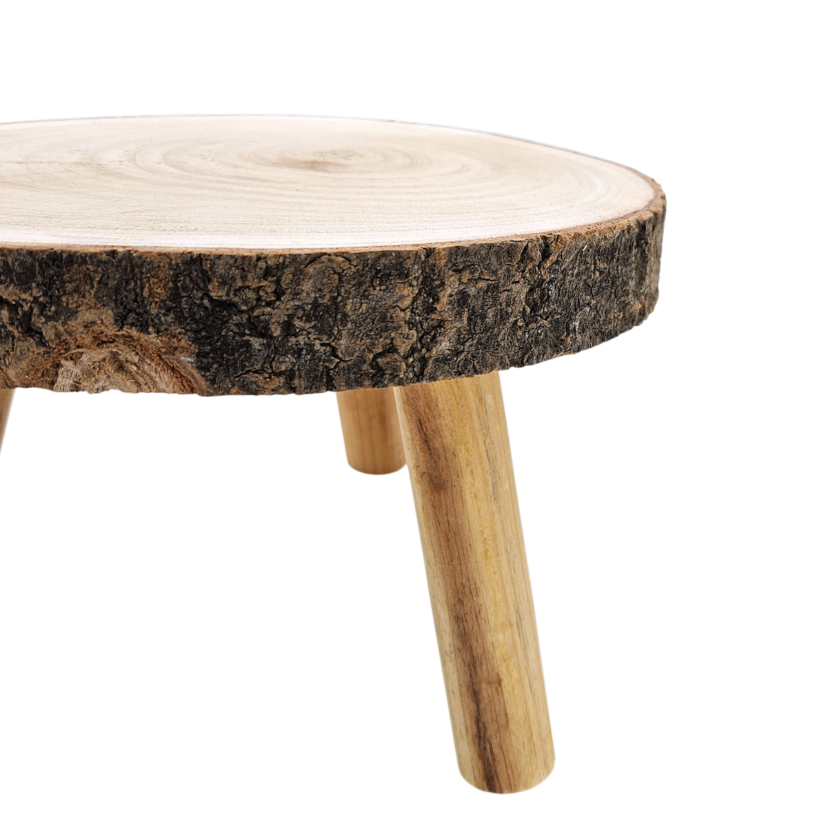 Baumscheibe auf Füßen Kerzentablett natur Baumrinde rund 20-26 cm Pflanzenständer - Dekoteller