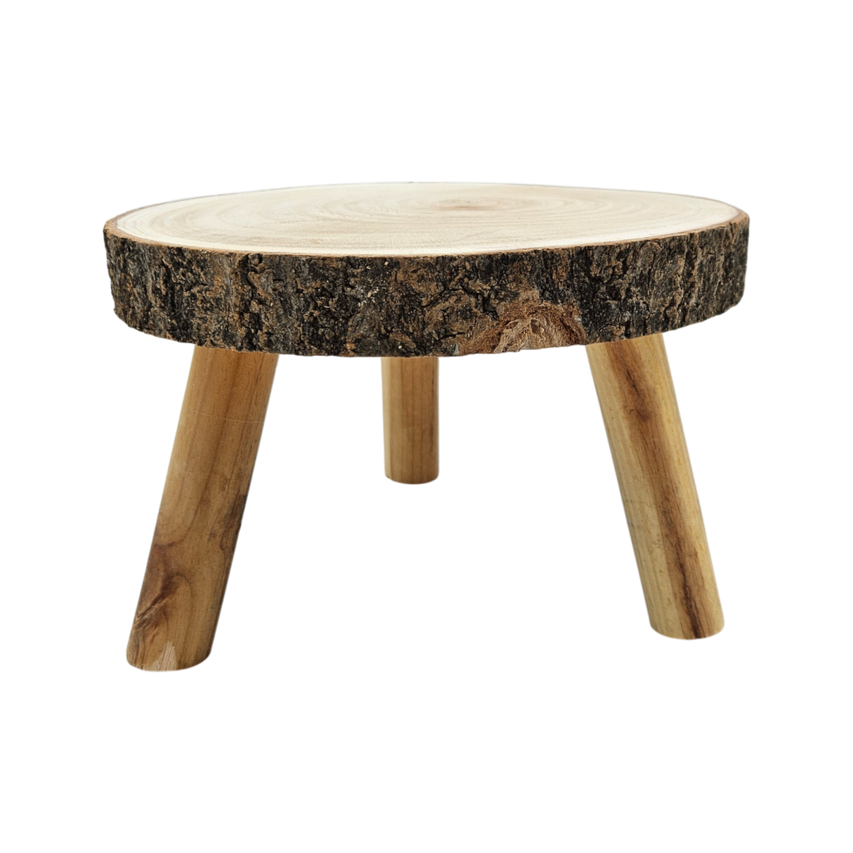 Baumscheibe auf Füßen Kerzentablett natur Baumrinde rund 20-26 cm Pflanzenständer - Dekoteller