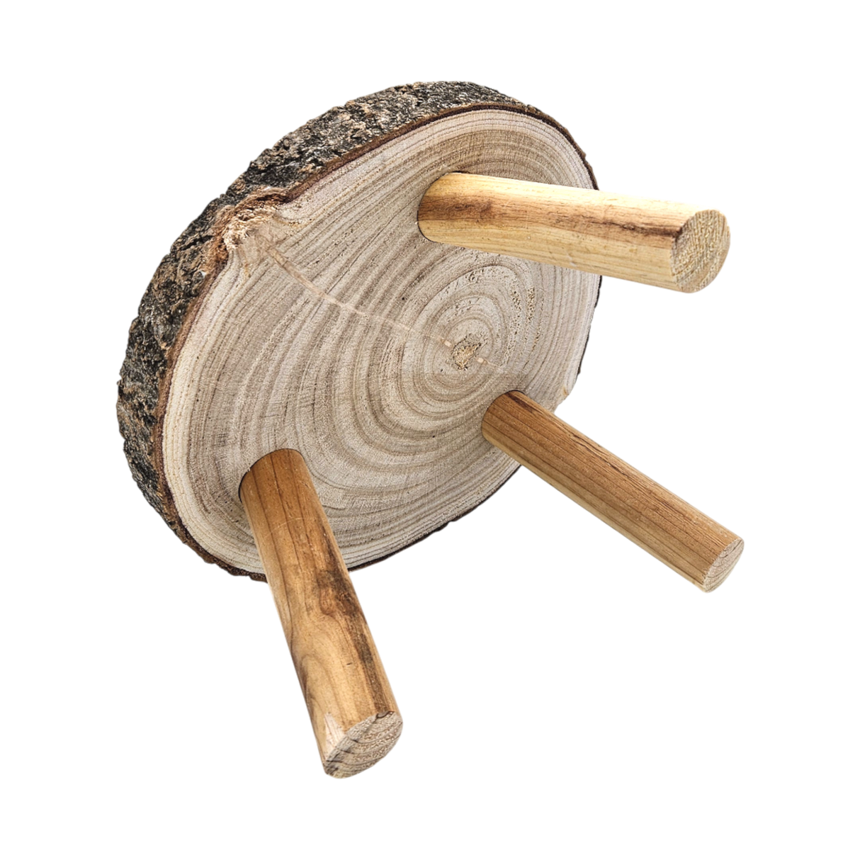 Baumscheibe auf Füßen Kerzentablett natur Baumrinde rund 20-26 cm Pflanzenständer - Dekoteller