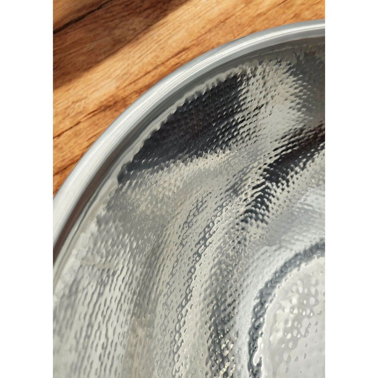 Flaschenkühler Schale rund Edelstahl Champagnerschale Hammerschlag Sektkühler