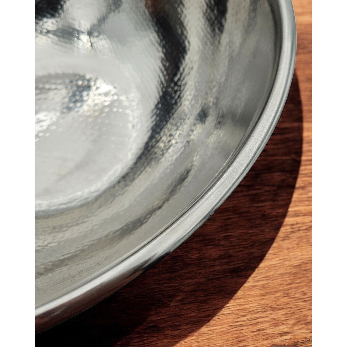 Flaschenkühler Schale rund Edelstahl Champagnerschale Hammerschlag Sektkühler