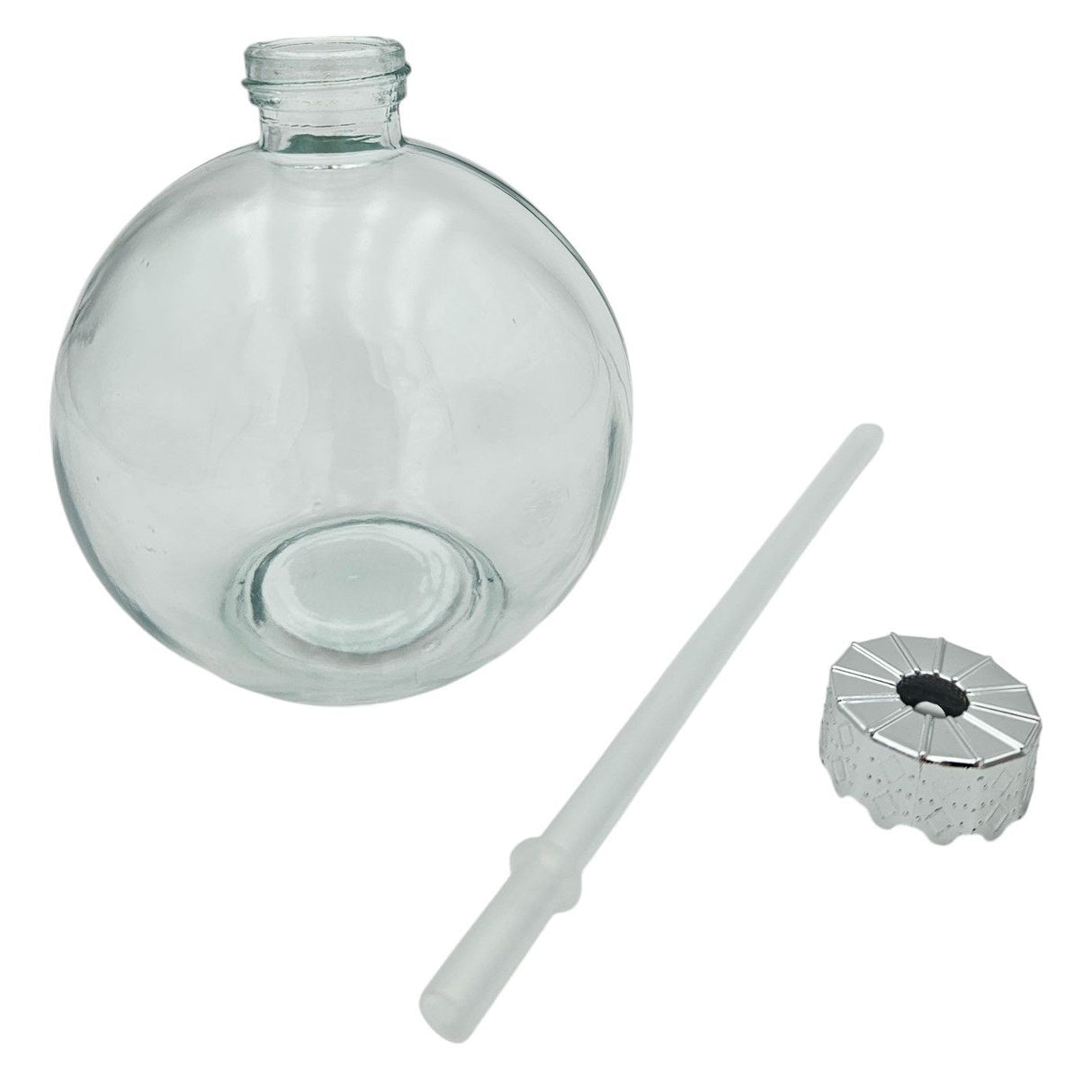 4 Trinkgläser Weihnachtskugel Trinkhalm Glas transparent Weihnachtskugel 400 ml