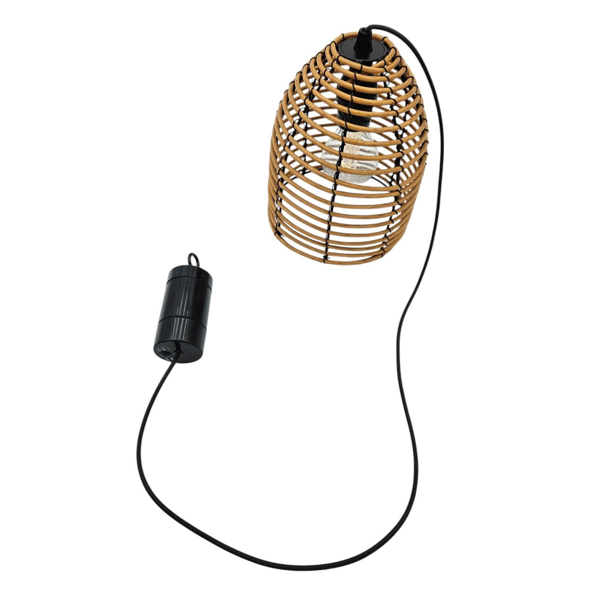Hängeleuchte LED Rattan Optik Außen Innenbereich 18x16 cm Gartenbeleuchtung