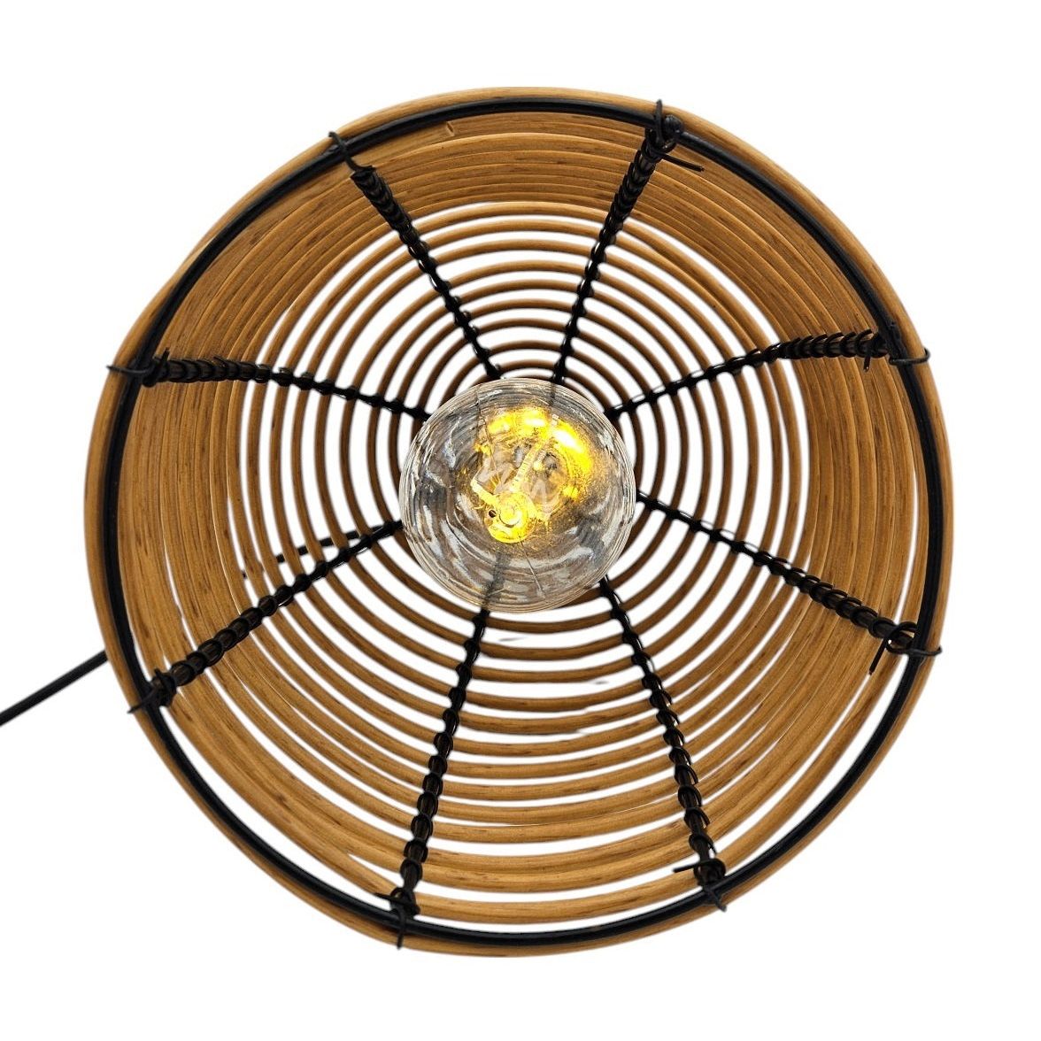 Hängeleuchte LED Rattan Optik Außen Innenbereich 18x16 cm Gartenbeleuchtung