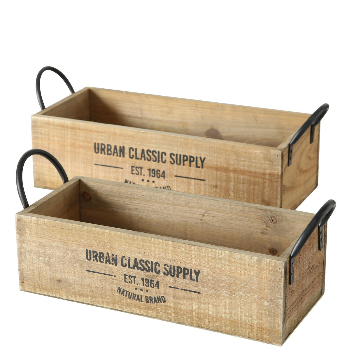 Holzkiste braun Dekokiste shabby Kiste Obstkiste Holz Deko Landhaus mit Griffen - Holzkiste mit Griff