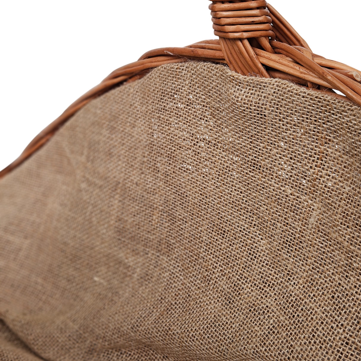 Kaminholzkorb mit Jute XXL Weidenkorb Holzkorb Holztrage 43x70 cm