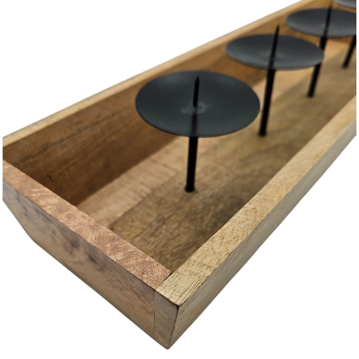 Kerzenhalter Kerzenständer Tablett Holz Mangoholz Advent Deko für 4 Kerzen 53 cm - Adventskranz