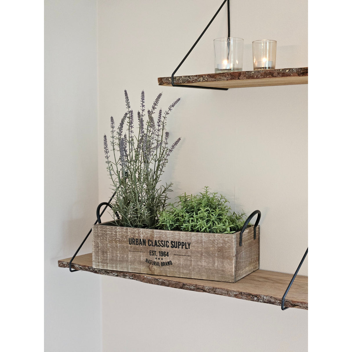 Holzkiste braun Dekokiste shabby Kiste Obstkiste Holz Deko Landhaus mit Griffen - Holzkiste mit Griff