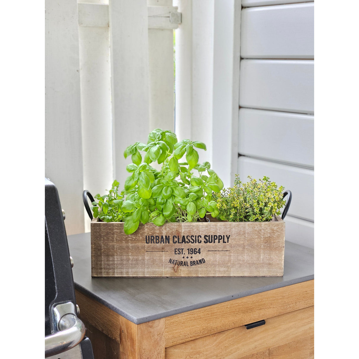Holzkiste braun Dekokiste shabby Kiste Obstkiste Holz Deko Landhaus mit Griffen - Holzkiste mit Griff