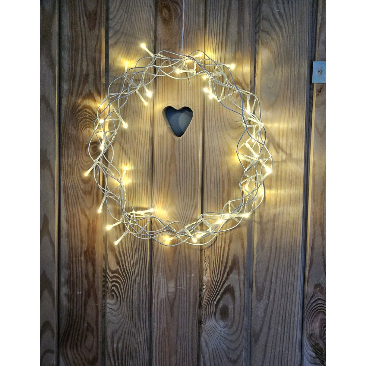 Weihnachtskranz LED Kranz Timer Batterie Lichterkranz warmweiß Leuchtkranz 30 cm - Weihnachtskranz