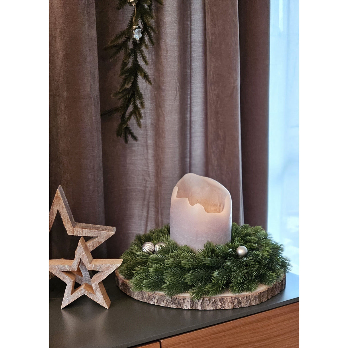 Adventskranz Tannenkranz Weihnachtskranz künstlicher Deko-Kranz grün Kranz Ø40cm - Adventskranz