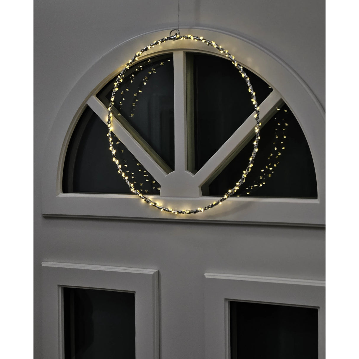 LED Beleuchtung Weihnachten Batterie Lichterkranz Kranz Timer 120 LED 30cm warmweiß - Lichterkette LED