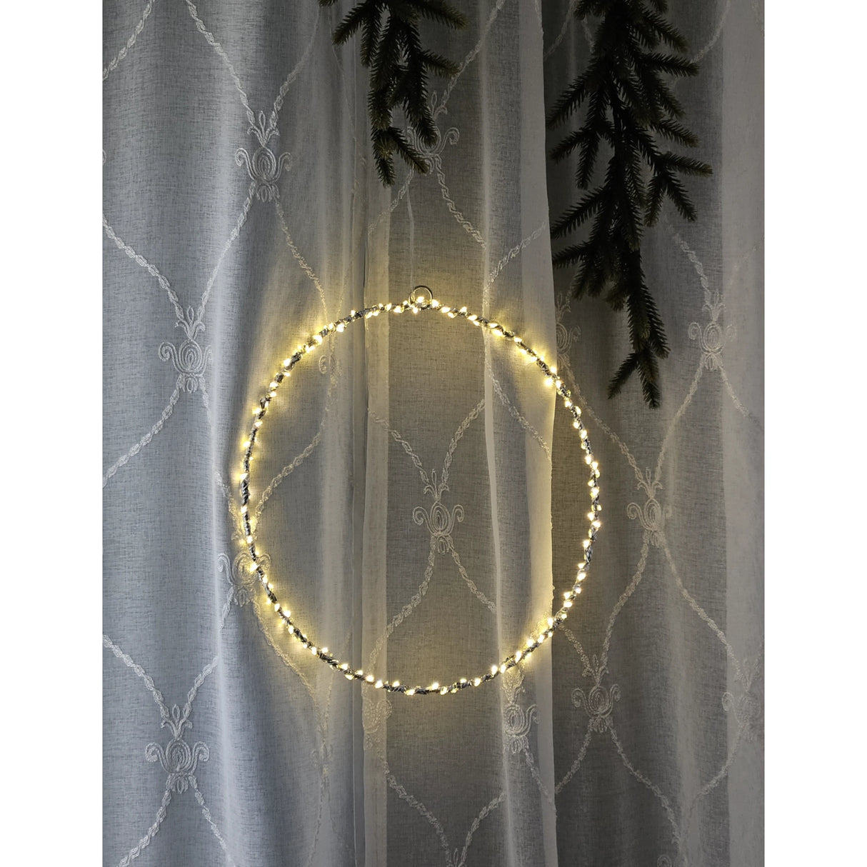 LED Beleuchtung Weihnachten Batterie Lichterkranz Kranz Timer 120 LED 30cm warmweiß - Lichterkette LED