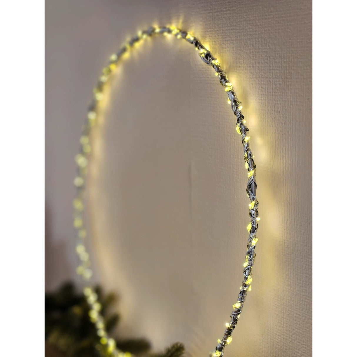 LED Beleuchtung Weihnachten Batterie Lichterkranz Kranz Timer 120 LED 30cm warmweiß - Lichterkette LED