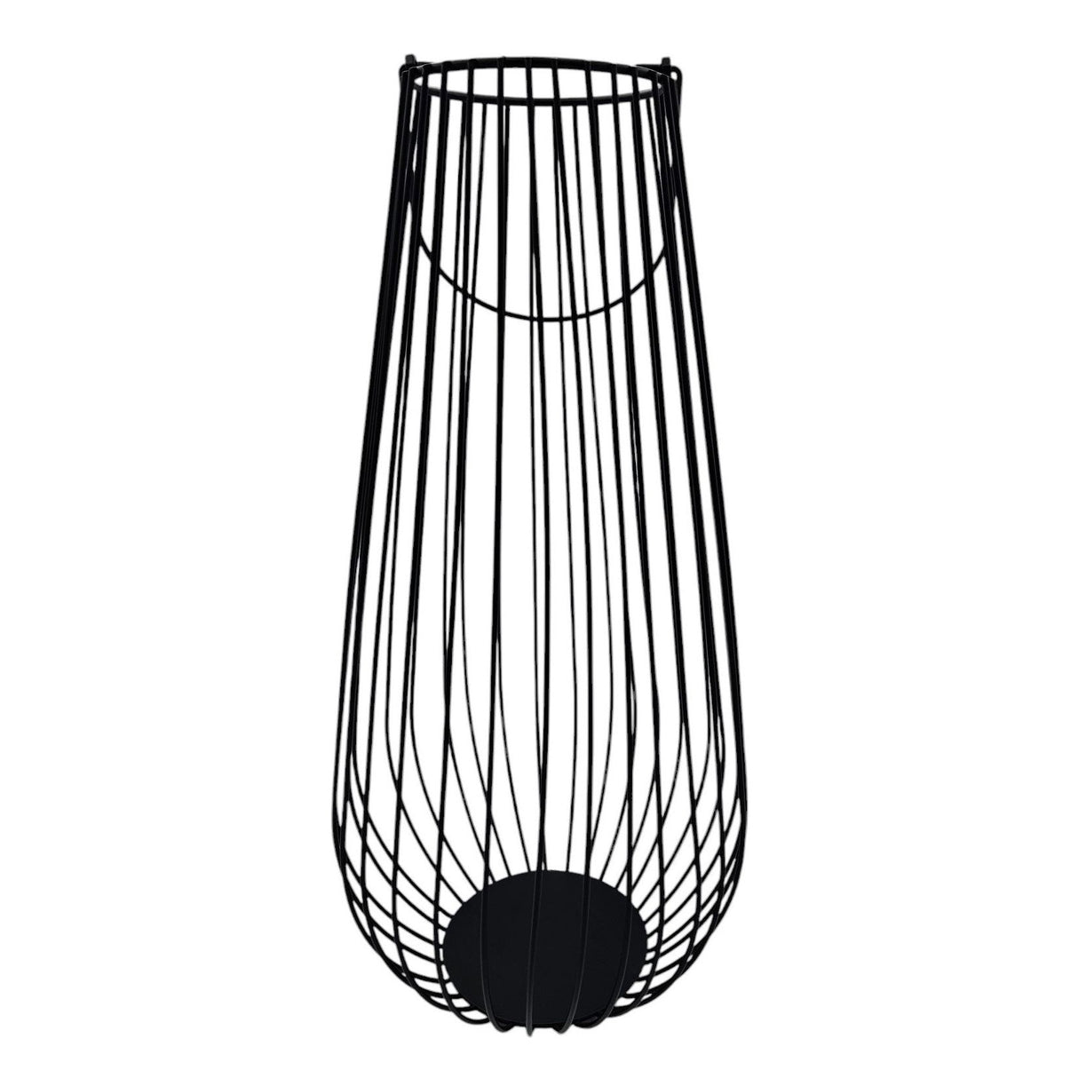 Laterne Windlicht Metalllaterne 25x50 cm Windlicht Kerzenhalter Gartenlampe schwarz - Laterne Windlicht