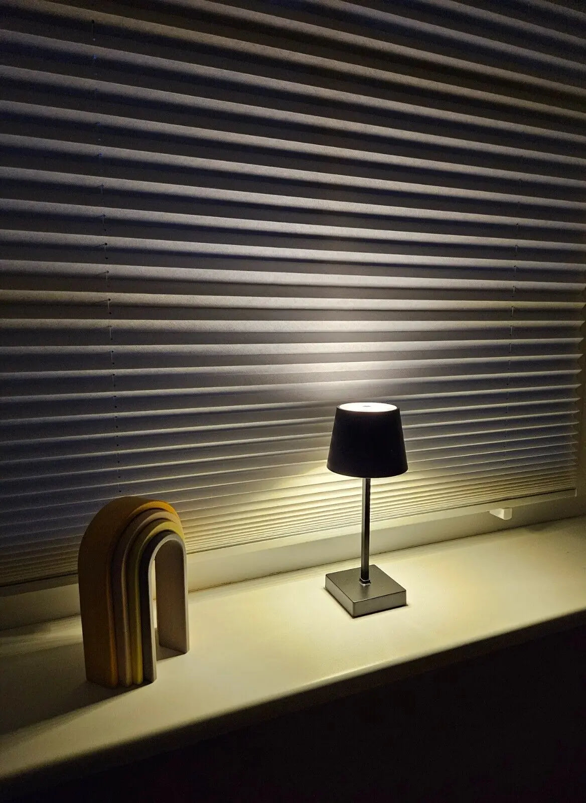 Tischleuchte Touch dimmbar LED Lampe schwarz kabellos Höhe 26 cm