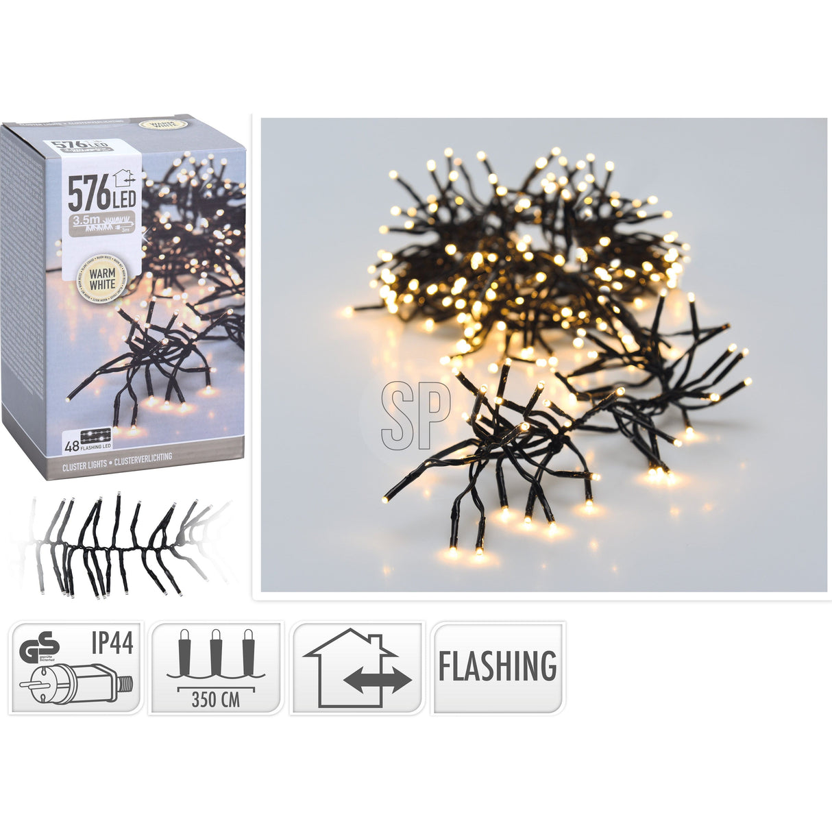 Lichterkette Weihnachtsbaum LED Innen-Außen Beleuchtung warmweiß Lang 350 cm - Lichterkette LED