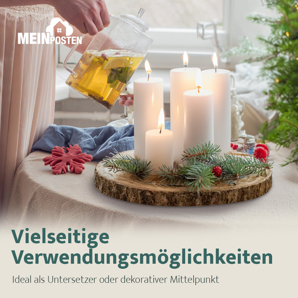 Dekobrett Baumscheibe Holz Holzbrett Brett Tablett Tischdeko Holzscheibe 38-44