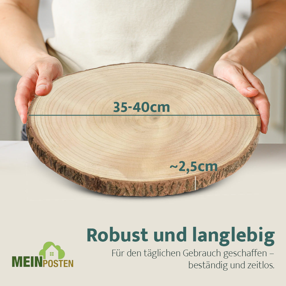 Dekobrett Baumscheibe Holz Holzbrett Brett Tablett Tischdeko Holzscheibe 38-44
