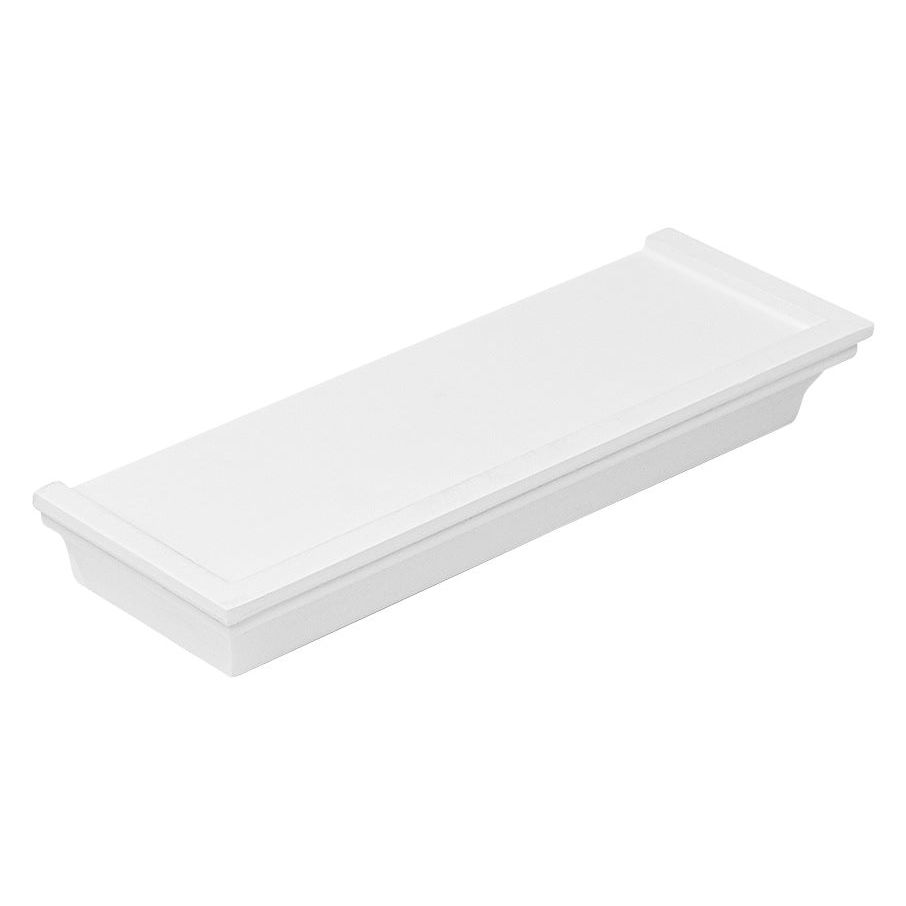 Wandregal weiß Landhaus Bücherregal 15-61 cm Wandboard Hängeregal Schweberegal - L: 30x10x4 cm - Wandregal