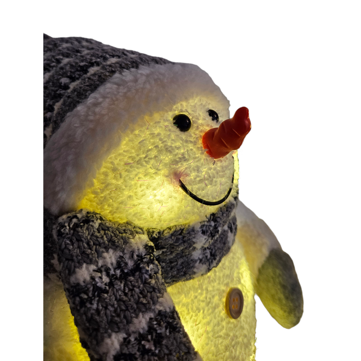 2x Schneemann mit LED bunter Schal & Mütze Höhe 20 cm Beleuchtung warmweiß