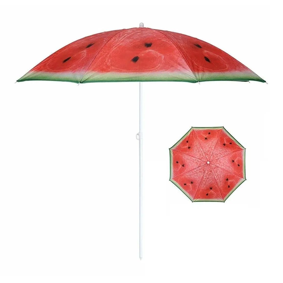 Sonnenschirm Ø 150 cm Strandschirm knickbar Schirm Balkonschirm Gartenschirm Melone - Sonnenschirm