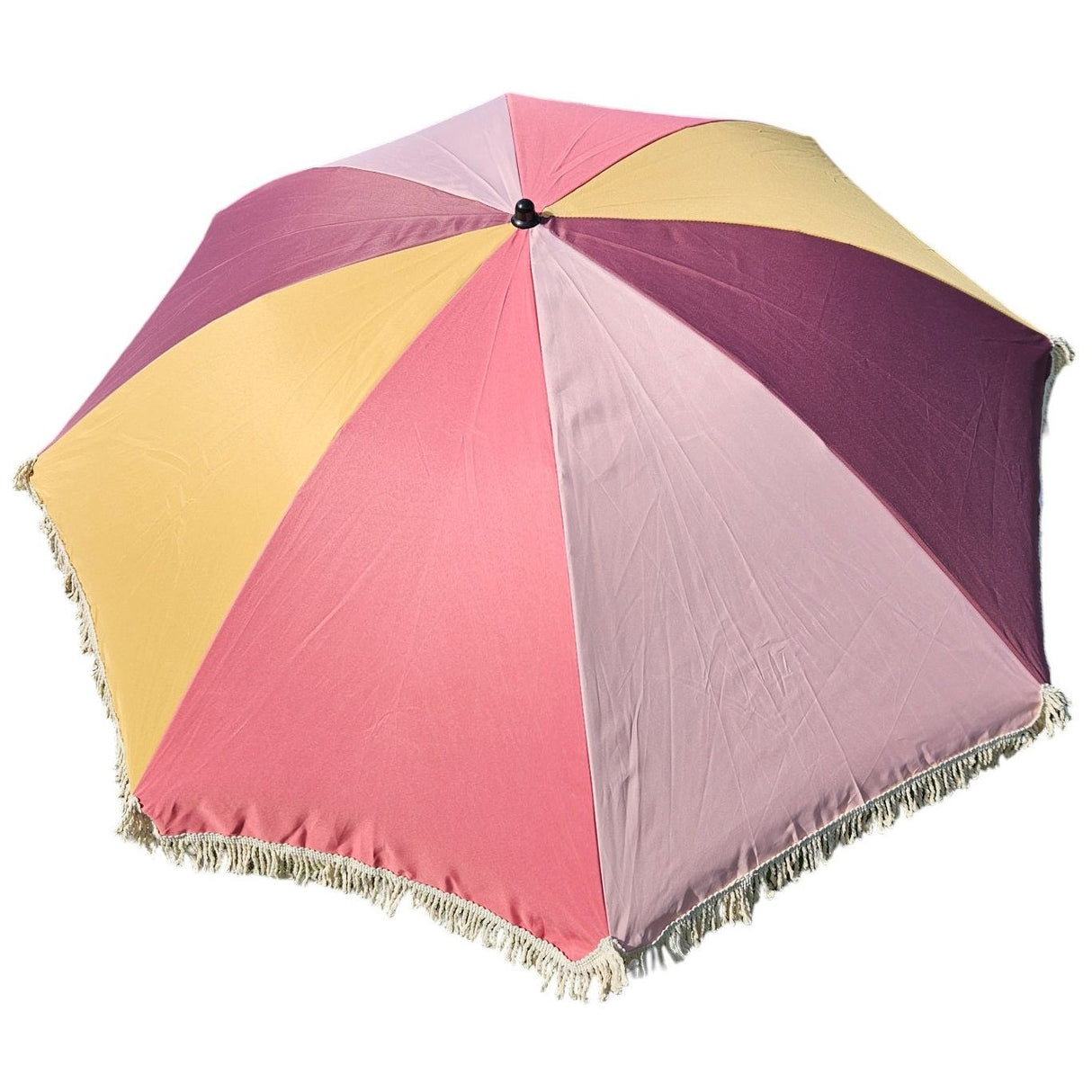 Sonnenschirm Strandschirm Schirm UV Schutz Fransen ROSA GELB knickbar Ø 170 cm - Sonnenschirm