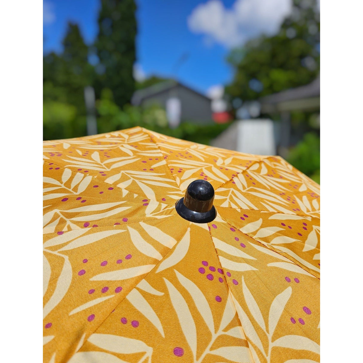 Sonnenschirm Strandschirm Schirm UV Schutz mit Tasche Fransen Gelb Ø 170 cm - Sonnenschirm