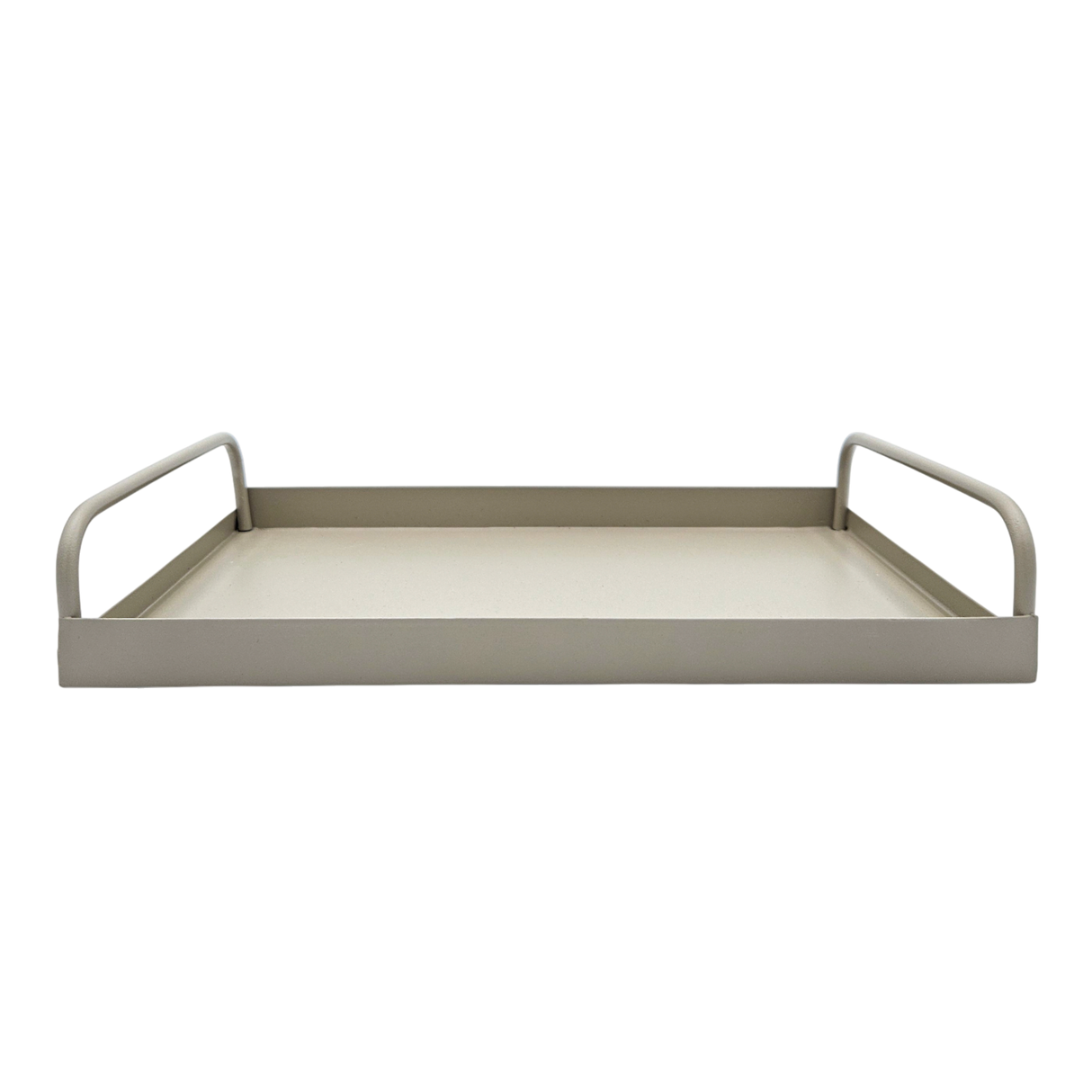 Tablett Metall 2er Set Beige Modern Serviertablett Dekotablett 38x28 u 30x20 cm Sand - Dekotablett