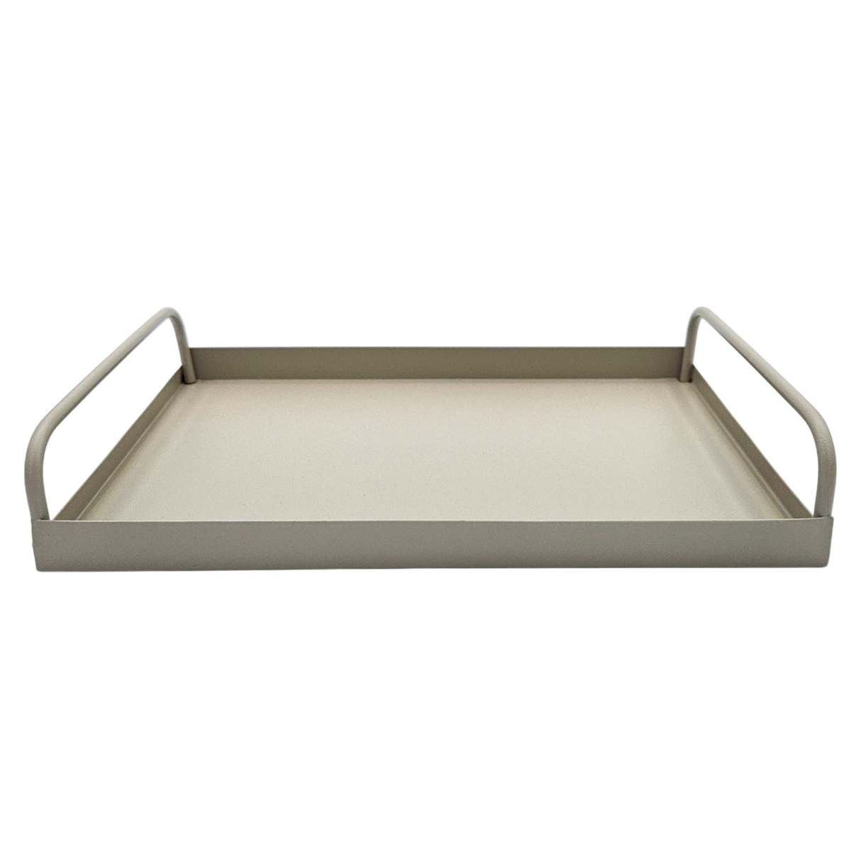 Tablett Metall 2er Set Beige Modern Serviertablett Dekotablett 38x28 u 30x20 cm Sand - Dekotablett