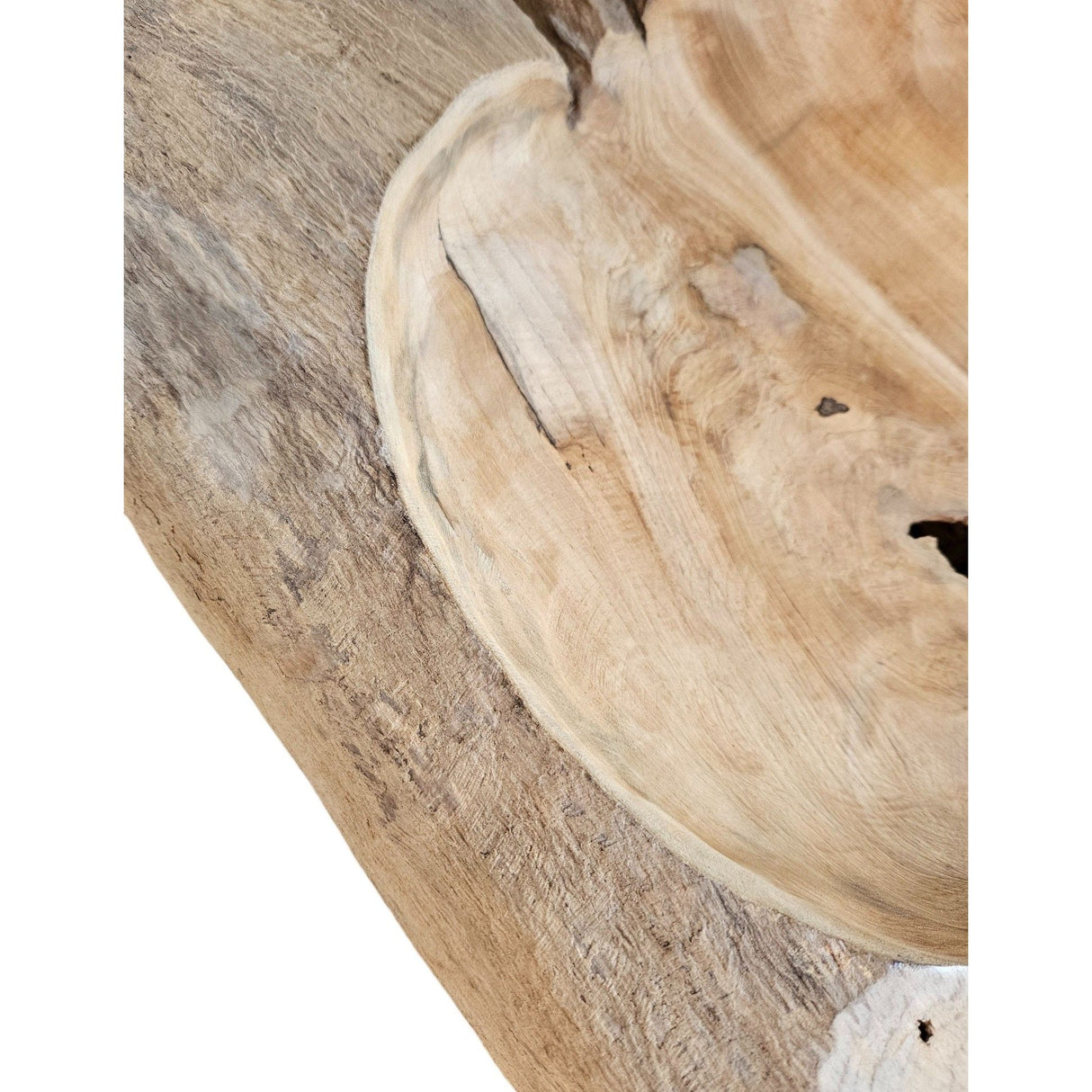 Dekoschale Naturschale Teak Holz rund Ø 50 cm Schale braun massiv stabil Obstschale XL - Holzschale