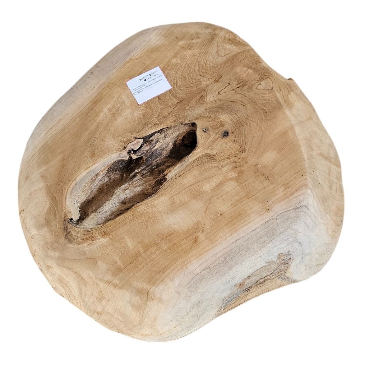 Dekoschale Naturschale Teak Holz rund Ø 50 cm Schale braun massiv stabil Obstschale XL - Holzschale