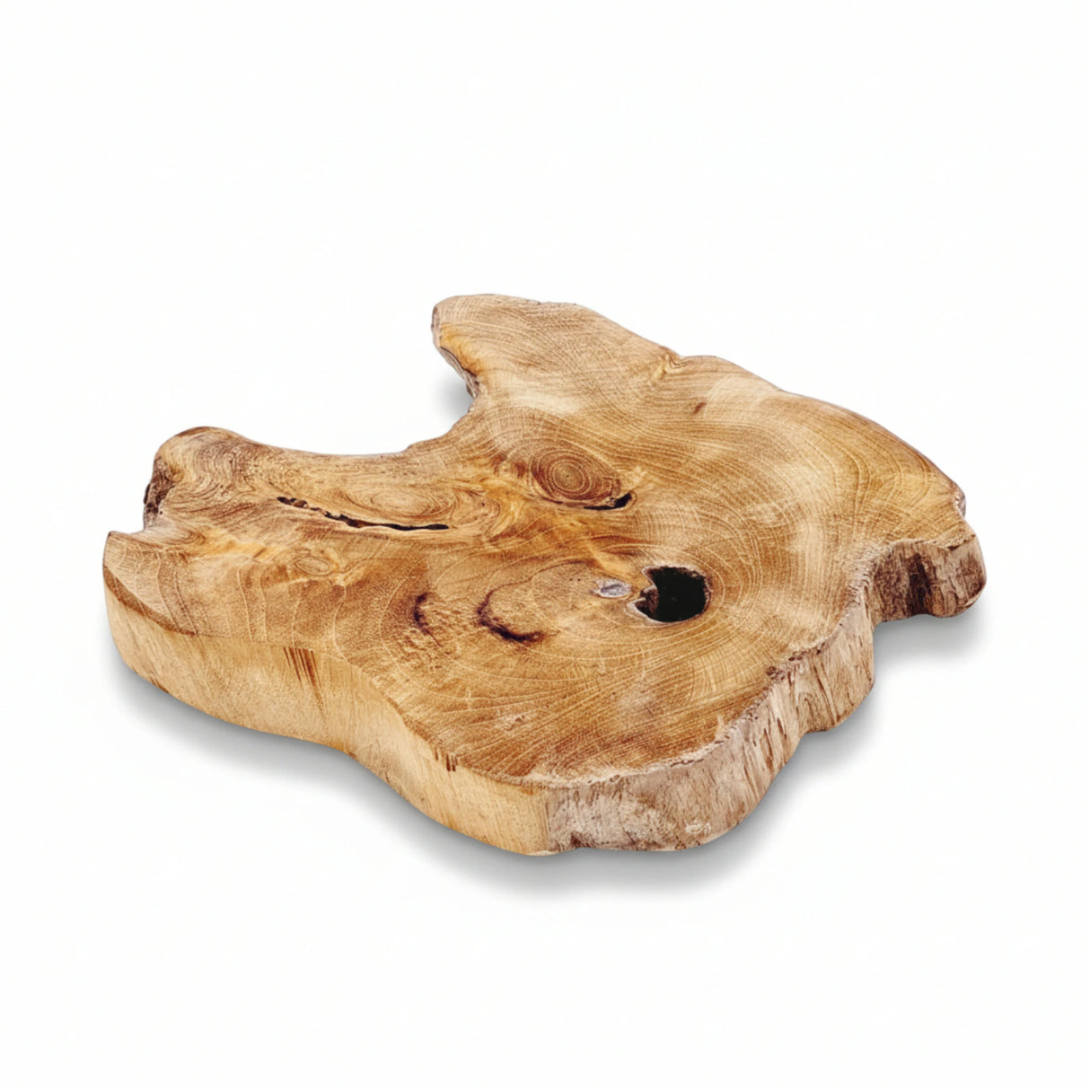 Baumscheibe Teak Scheibe Holzscheibe Untersetzer Holz Massiv 16-20 cm Rustikal Tablett