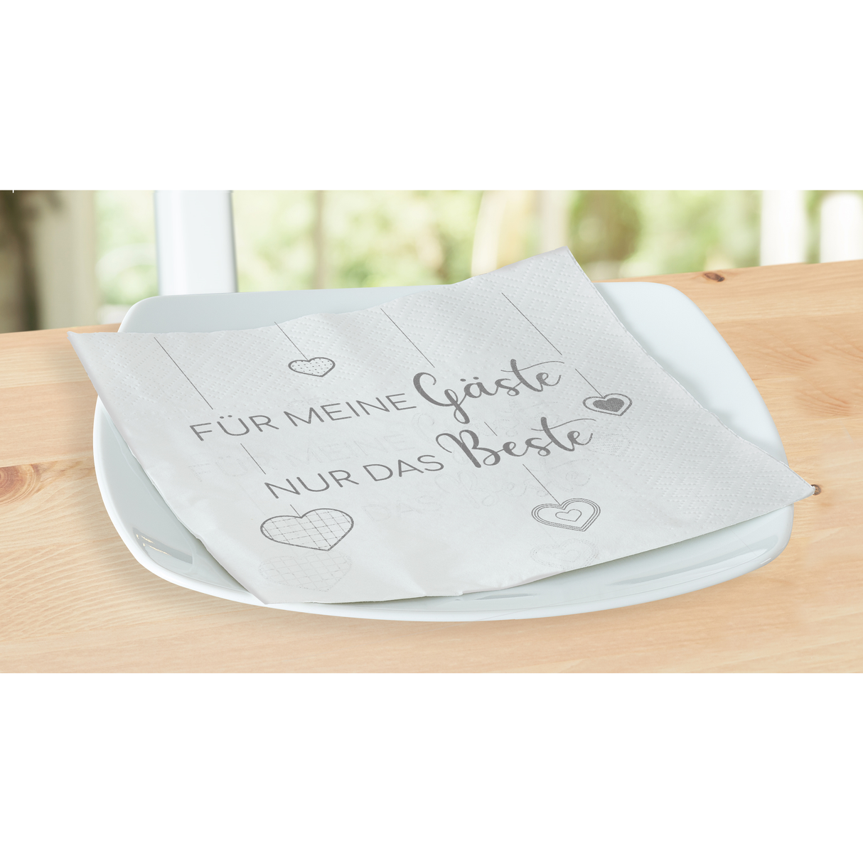 Servietten Papier Für meine Gäste nur das Beste 80 Stück Party Fest weiß 33x33cm - Servietten