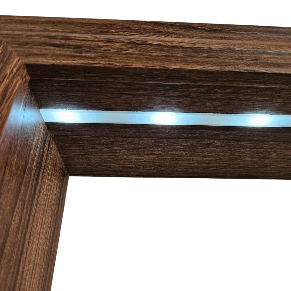 Wandregal Holzregal Dekoregal Modern mit LED 40x25 cm braun Bilderrahmen