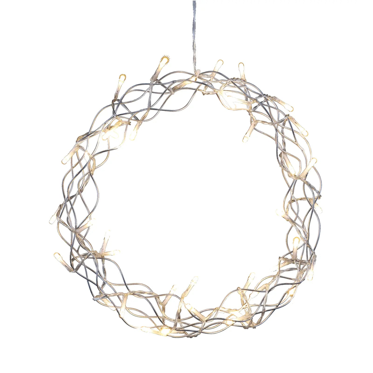 Weihnachtskranz LED Kranz Timer Batterie Lichterkranz warmweiß Leuchtkranz 30 cm - Weihnachtskranz