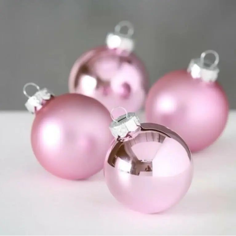 Weihnachtskugeln Christbaumschmuck Christbaumkugeln Glas Kugeln Hellrosa,Ø 6 cm 10er Kugel-Set - Weihnachtsbaumkugeln