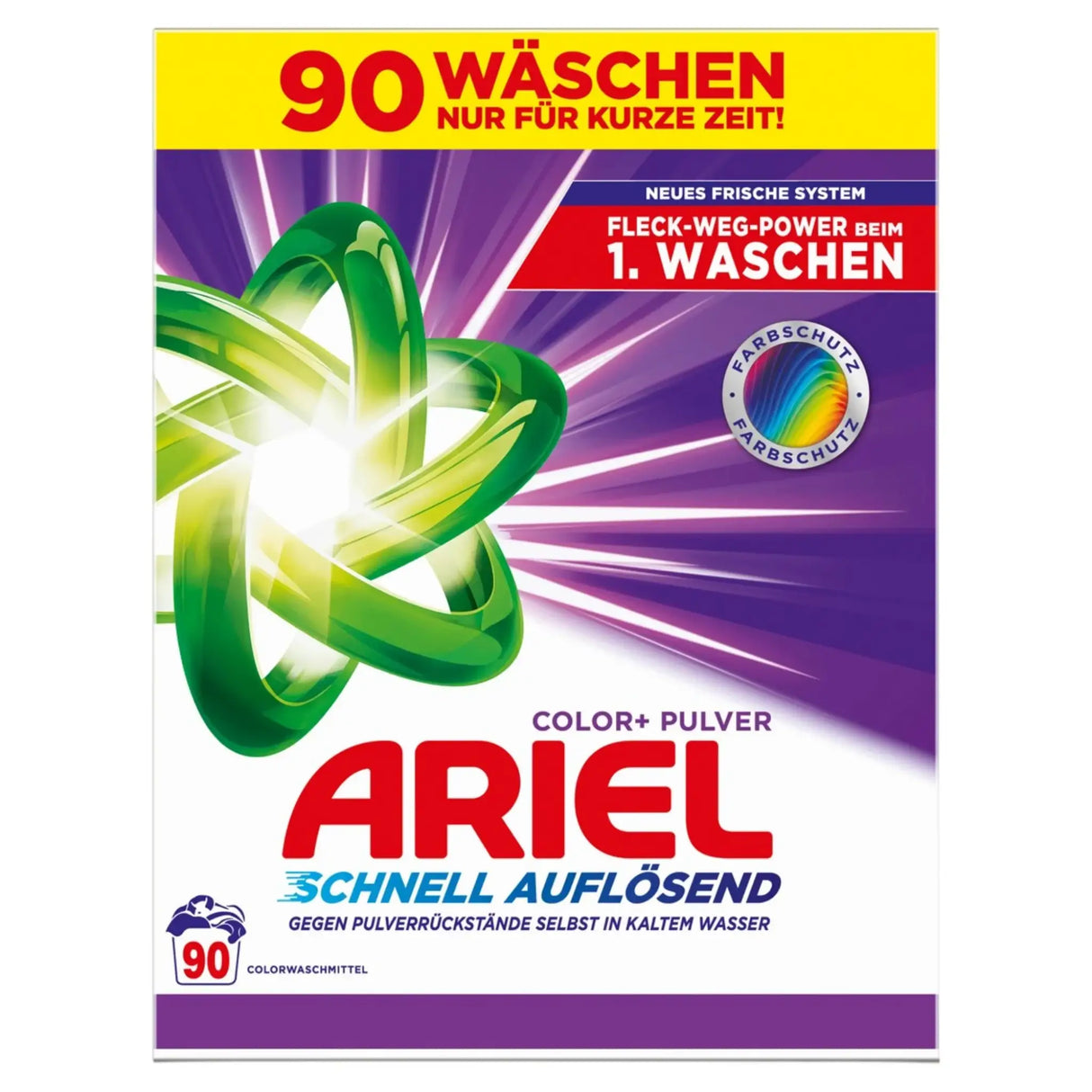 Ariel Color Waschmittel Waschpulver 90 WL schnell auflösend bunte Wäsche 4950g - Waschmittel