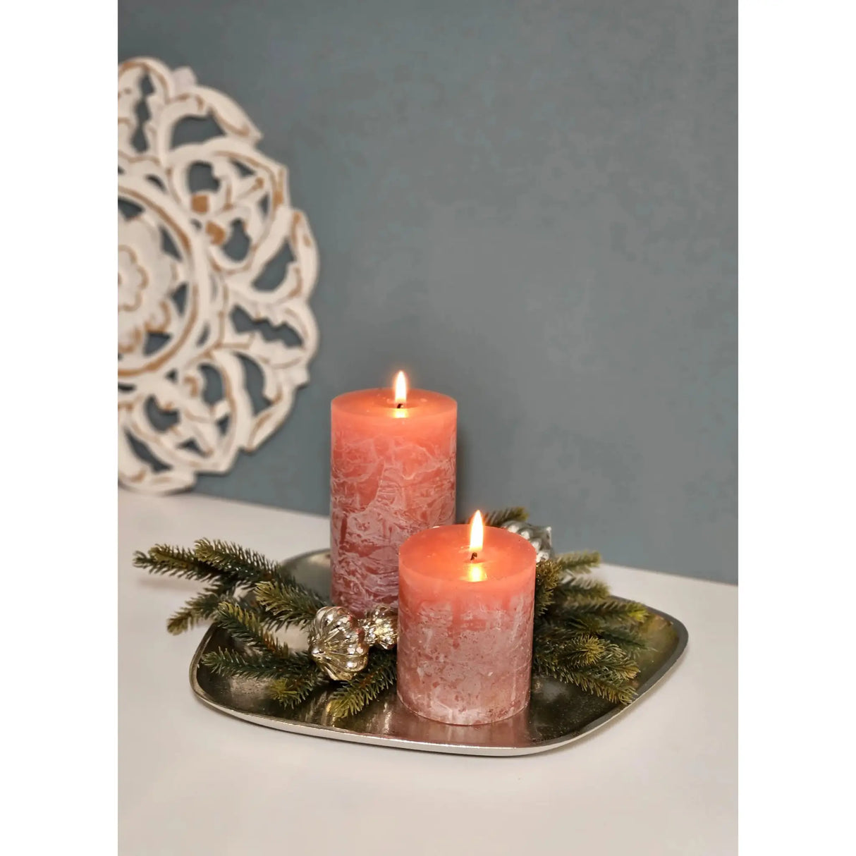 Dekoteller Metall silber Dekoschale Metallteller Deko Schale Teller 25 x 22 cm - Dekoteller