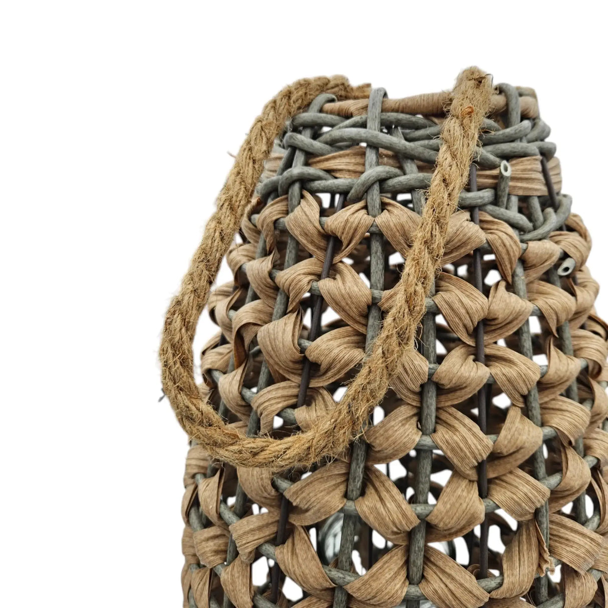 GILDE XXL Laterne 58x28 Geflecht Laterne in Rattan Optik aus Kunststoff Großes Windlicht - Laterne Windlicht